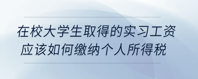 在校大學(xué)生取得的實(shí)習(xí)工資應(yīng)該如何繳納個(gè)人所得稅？