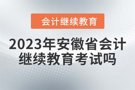 2023年安徽省會計(jì)繼續(xù)教育考試嗎？