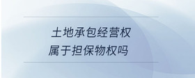 土地承包經(jīng)營(yíng)權(quán)屬于擔(dān)保物權(quán)嗎