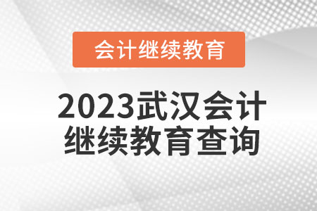 2023武漢會計繼續(xù)教育查詢
