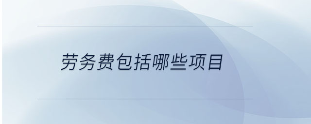 勞務(wù)費(fèi)包括哪些項(xiàng)目