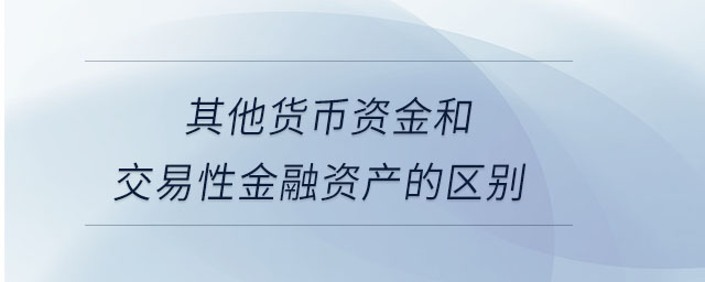 其他貨幣資金和交易性金融資產(chǎn)的區(qū)別