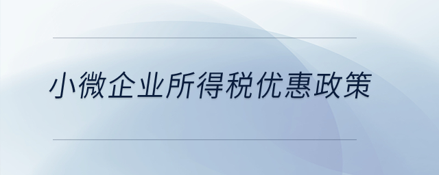 小微企業(yè)所得稅優(yōu)惠政策？