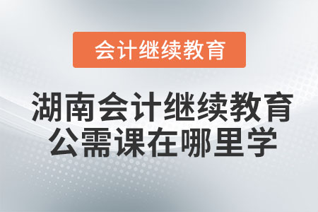 2022年湖南會計繼續(xù)教育公需課在哪里學？