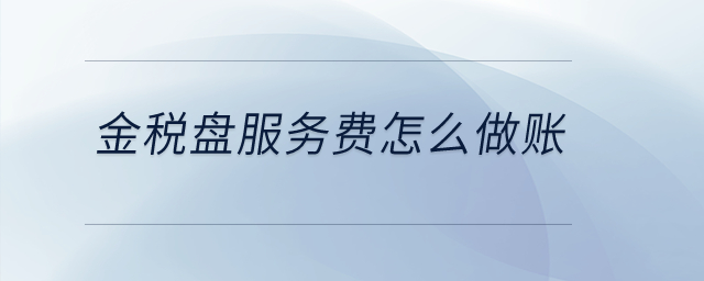 金稅盤服務(wù)費怎么做賬？