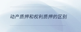 動產質押和權利質押的區(qū)別
