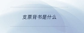 支票背書是什么