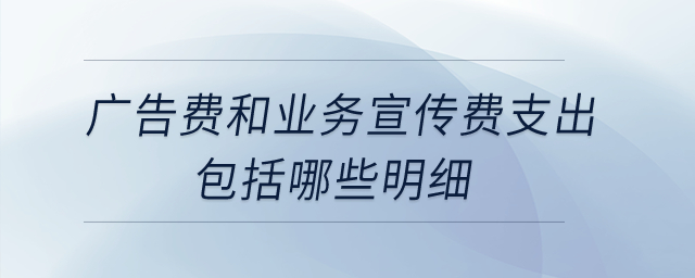 廣告費和業(yè)務(wù)宣傳費支出包括哪些明細？
