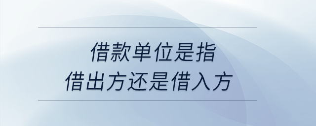 借款單位是指借出方還是借入方？