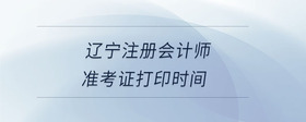 遼寧注冊(cè)會(huì)計(jì)師準(zhǔn)考證打印時(shí)間