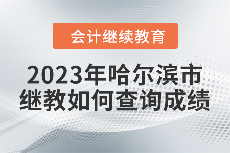 2023年哈爾濱市會計繼續(xù)教育如何查詢成績？