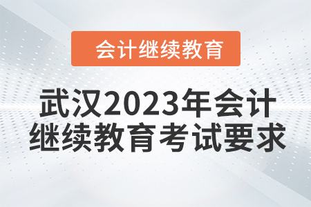 武漢2023年會計繼續(xù)教育考試要求