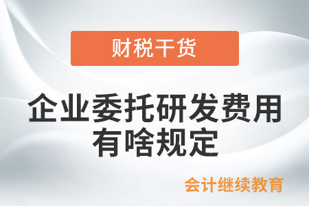 企業(yè)委托研發(fā)費(fèi)用有啥規(guī)定？