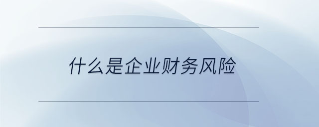 什么是企業(yè)財務風險