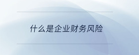 什么是企業(yè)財(cái)務(wù)風(fēng)險(xiǎn)