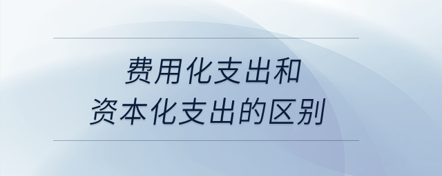 費用化支出和資本化支出的區(qū)別？