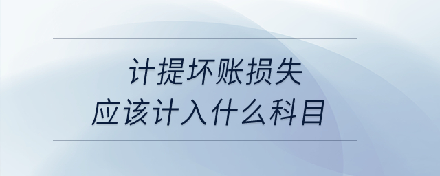 計提壞賬損失應該計入什么科目？