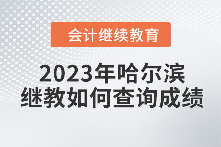 2023年哈爾濱東奧會(huì)計(jì)繼續(xù)教育如何查詢成績(jī)？