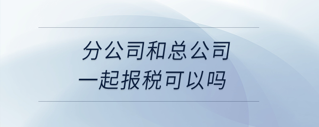 分公司和總公司一起報稅可以嗎？