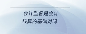 會計監(jiān)督是會計核算的基礎對嗎