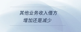 其他業(yè)務(wù)收入借方增加還是減少
