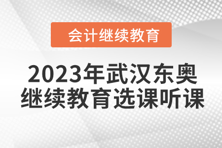 2023年武漢東奧會計繼續(xù)教育選課聽課要求