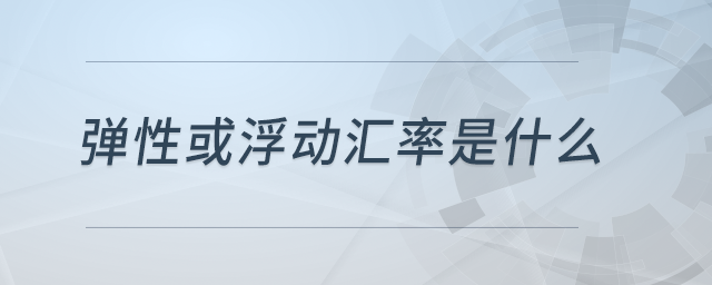 彈性或浮動(dòng)匯率是什么