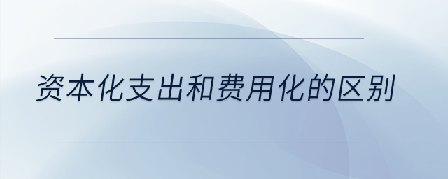 資本化支出和費(fèi)用化的區(qū)別？