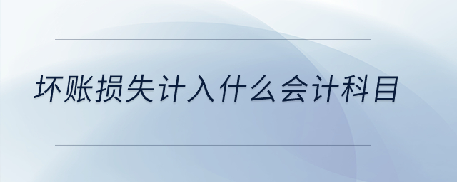 壞賬損失計入什么會計科目？
