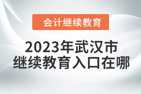 2023年湖北省武漢市會計繼續(xù)教育入口在哪？