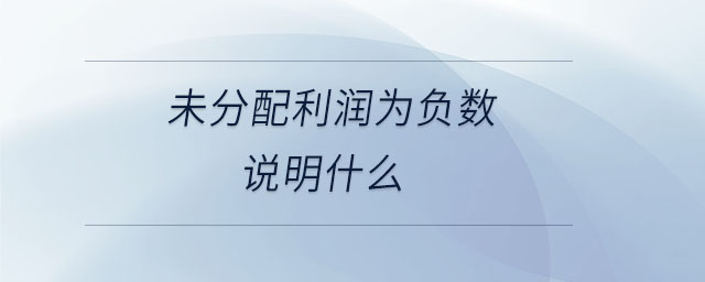 未分配利潤(rùn)為負(fù)數(shù)說明什么