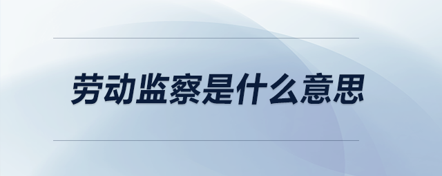 勞動監(jiān)察是什么意思