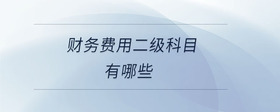 財務(wù)費用二級科目有哪些