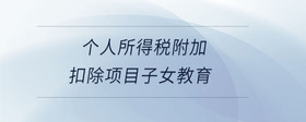 個(gè)人所得稅附加扣除項(xiàng)目子女教育