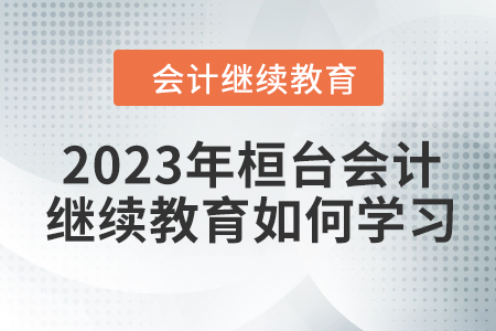 2023年桓臺(tái)會(huì)計(jì)繼續(xù)教育如何學(xué)習(xí)？