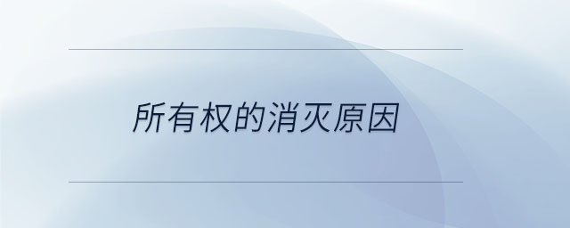 所有權(quán)的消滅原因