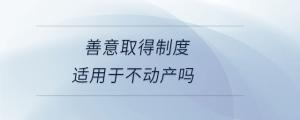 善意取得制度適用于不動產(chǎn)嗎