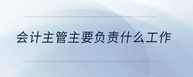 會(huì)計(jì)主管主要負(fù)責(zé)什么工作？