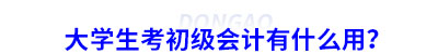 大學(xué)生考初級(jí)會(huì)計(jì)有什么用？