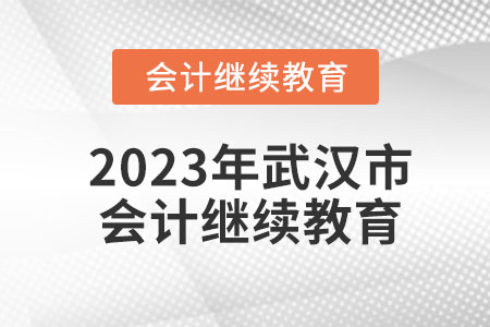 2023年武漢市會(huì)計(jì)繼續(xù)教育