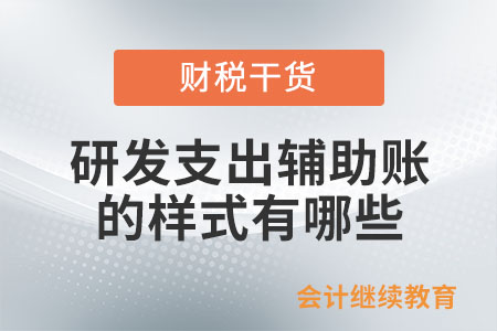 研發(fā)支出輔助賬的樣式有哪些？