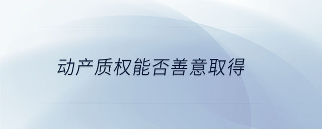 動(dòng)產(chǎn)質(zhì)權(quán)能否善意取得