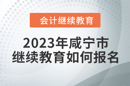 2023年湖北省咸寧市會(huì)計(jì)繼續(xù)教育如何報(bào)名？