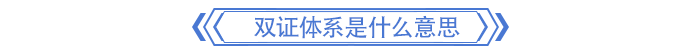 雙證體系是什么意思