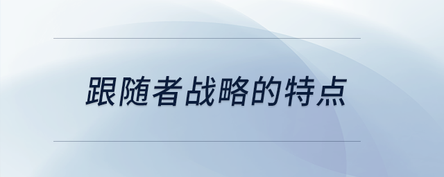 跟隨者戰(zhàn)略的特點