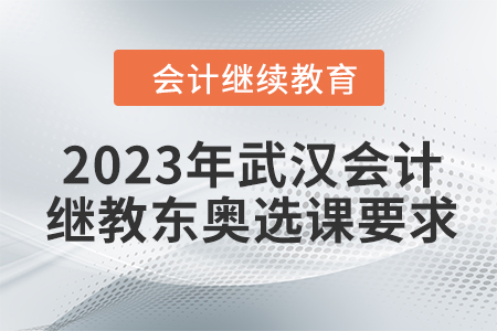 2023年武漢會(huì)計(jì)繼續(xù)教育東奧選課要求