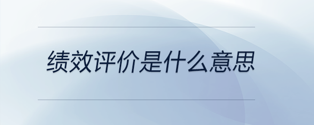 績效評價是什么意思