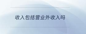 收入包括營業(yè)外收入嗎