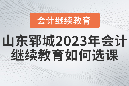 山東鄆城2023年會計人員繼續(xù)教育如何選課？