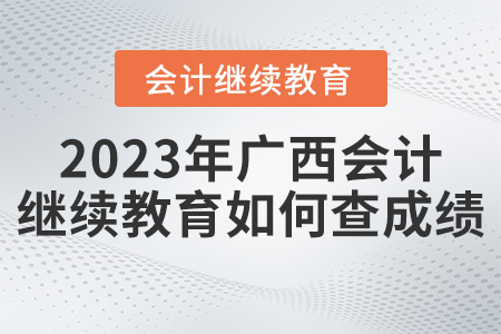 2023年廣西會計繼續(xù)教育如何查成績？